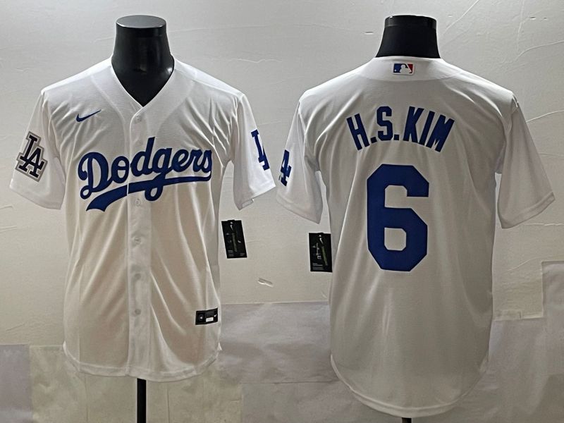 Men 2025 Los Angeles Dodgers #6 H.S.Kim White Game Nike MLB Jersey style 10->los angeles dodgers->MLB Jersey